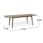 Expandable Gray Acacia Wood Outdoor Dining Table