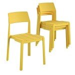 Bright Yellow Stacking Dining Chairs - 4-Pack