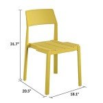 Bright Yellow Stacking Dining Chairs - 4-Pack