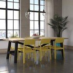 Bright Yellow Stacking Dining Chairs - 4-Pack