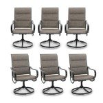 PHI VILLA 6-Piece Outdoor Swivel Dining Chairs Set