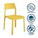 Bright Yellow Stacking Dining Chairs - 4-Pack