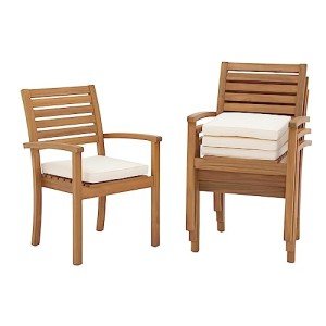 Set of 4 Stackable Patio Dining Chairs