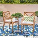 Acacia Wood Outdoor Dining Chair Set of 2