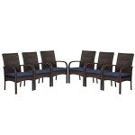 Set of 6 Outdoor Wicker Dining Chairs