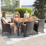 Flamaker 7-Piece Outdoor Dining Set with Cushions