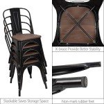 Black Stackable Metal Dining Chairs Set of 4