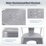 18" Metal Stackable Dining Chairs for Patio Set