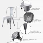 18" Metal Stackable Dining Chairs for Patio Set
