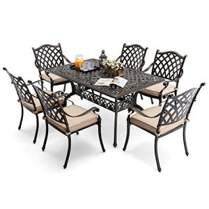 7-Piece Retro Cast Aluminum Outdoor Dining Set