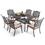 7-Piece Retro Cast Aluminum Outdoor Dining Set