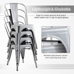 18" Metal Stackable Dining Chairs for Patio Set