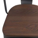 Black Stackable Metal Dining Chairs Set of 4