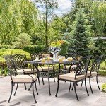 7-Piece Retro Cast Aluminum Outdoor Dining Set