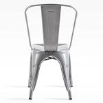 18" Metal Stackable Dining Chairs for Patio Set