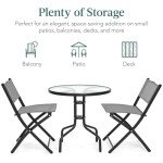 3-Piece Patio Bistro Dining Set with Glass Table