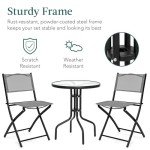 3-Piece Patio Bistro Dining Set with Glass Table