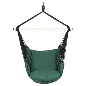 Highwild Hanging Rope Swing Hammock Chair with Cushions
