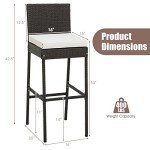 Tangkula Set of 4 Outdoor Wicker Barstools