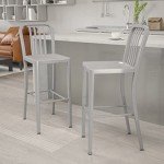 Gael 30" Metal Barstools with Footrest – Set of 2