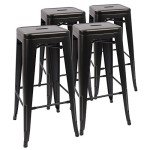 Devoko 30" Stackable Metal Bar Stools - Set of 4