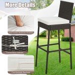 Tangkula Set of 4 Outdoor Wicker Barstools