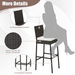 Tangkula Set of 4 Outdoor Wicker Barstools