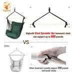 Highwild Hanging Rope Swing Hammock Chair with Cushions