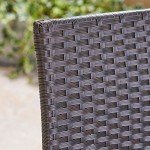 Kelly Outdoor Wicker Barstool Set of 2 - Dark Brown