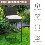 Tangkula Set of 4 Outdoor Wicker Barstools