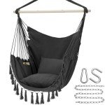 Hammock Chair Swing with Cushions and Pocket
