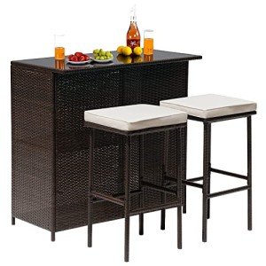 3-Piece Wicker Patio Furniture Conversation Set
