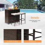 3-Piece Wicker Patio Furniture Conversation Set