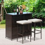 3-Piece Wicker Patio Furniture Conversation Set