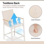 3-Piece Outdoor Bar Set with Metal Stools