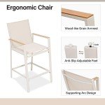 3-Piece Outdoor Bar Set with Metal Stools