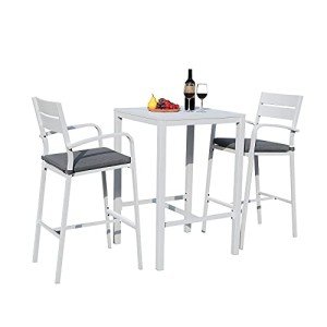 Soleil Jardin 3-Piece Aluminum Outdoor Bar Set