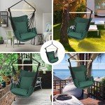 Highwild Hanging Rope Swing Hammock Chair with Cushions