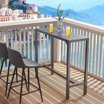 TMEE 46” Outdoor Bar Table - Waterproof & Sturdy