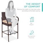 Wicker Bar Stools Set for Patio & Garden