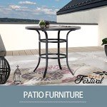 Round Outdoor Bistro Bar Table for Patio Events