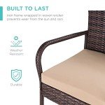 Wicker Bar Stools Set for Patio & Garden