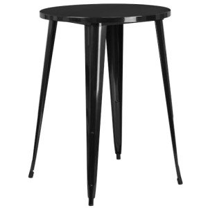 30" Round Black Metal Bar Height Table