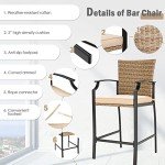 5-Piece Outdoor Patio Rattan Bar Set