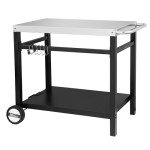 Movable Stainless Steel Dining Cart with Double Shelf