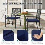 Outdoor Square Chair Cushions Set of 4, Navy