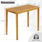 Tangkula 45” Rustic Acacia Wood Bar Table