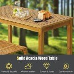 Tangkula 45” Rustic Acacia Wood Bar Table