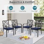 Outdoor Square Chair Cushions Set of 4, Navy