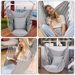 Light Grey Hammock Chair with Cushions and Hardware